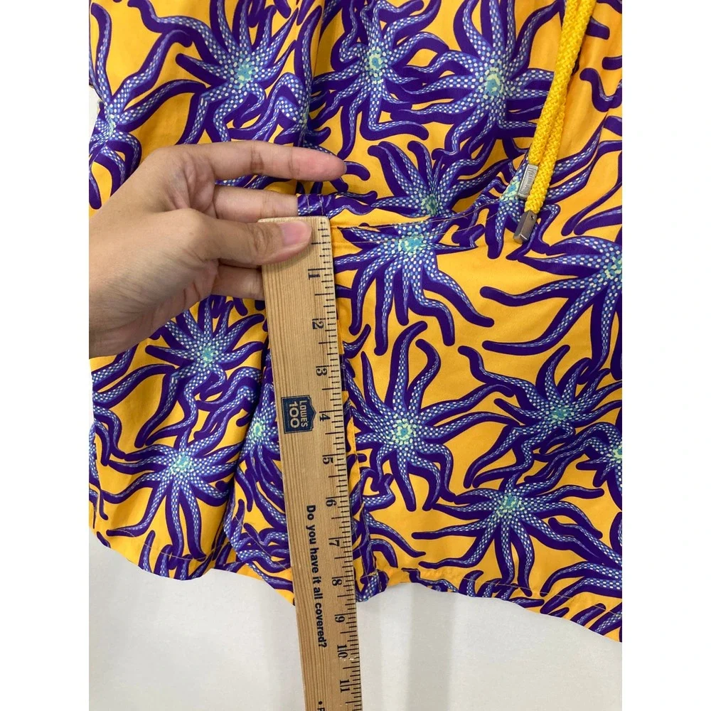 Vilebrequin Moorea Men's Swim Trunks Shorts 5XL Yellow Purple Starfish Lined